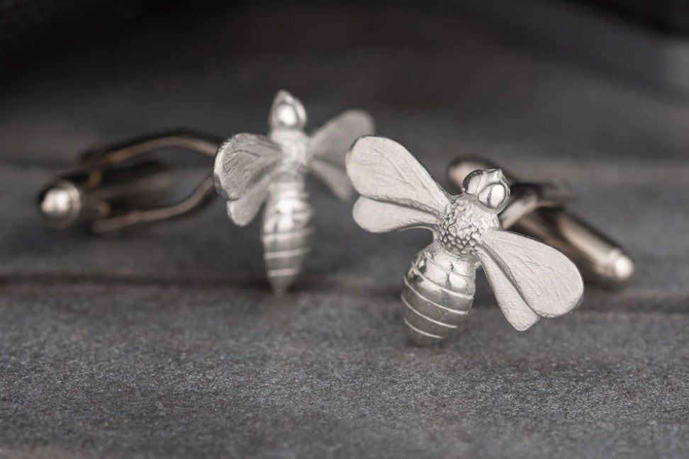 Pewter Cufflinks by Lancaster & Gibbings (Bee)