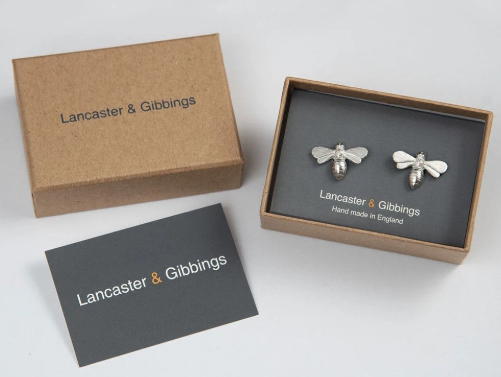 Pewter Cufflinks by Lancaster & Gibbings (Bee)