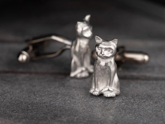 Pewter Cufflinks by Lancaster & Gibbings (Cat)