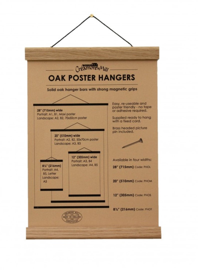 Natural Oak Poster Hanger (28") from Creamore Mill