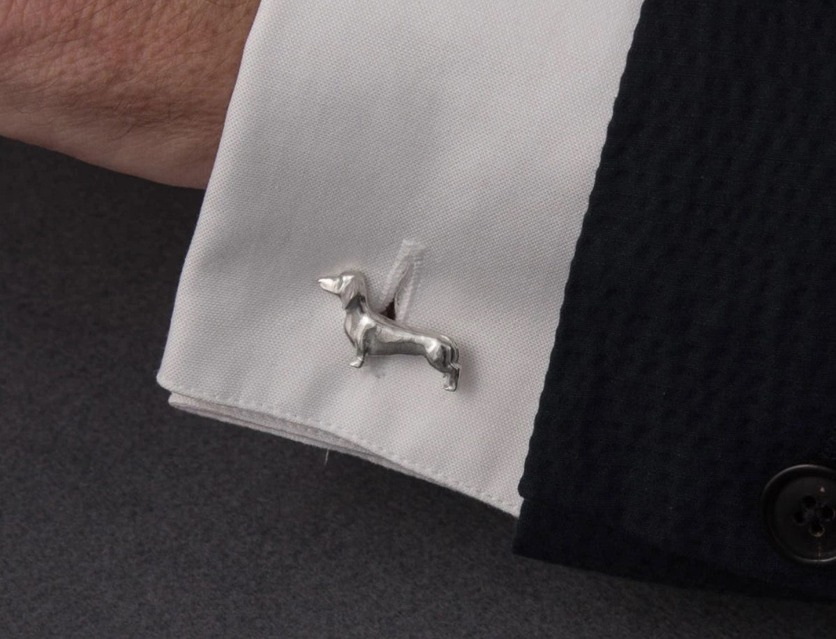 Pewter Cufflinks by Lancaster & Gibbings (Dachshund)