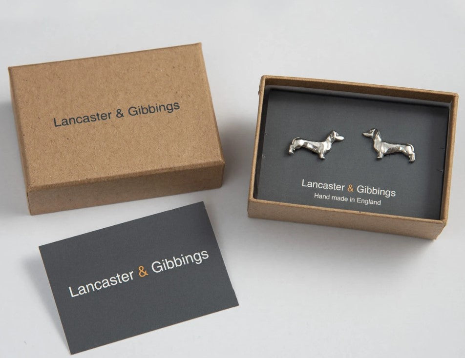 Pewter Cufflinks by Lancaster & Gibbings (Dachshund)