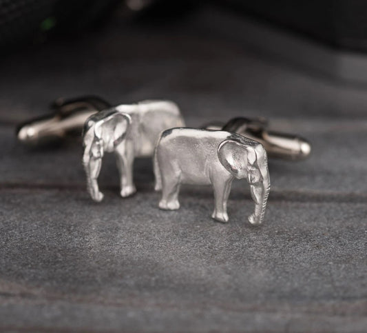 Pewter Cufflinks by Lancaster & Gibbings (Elephant)