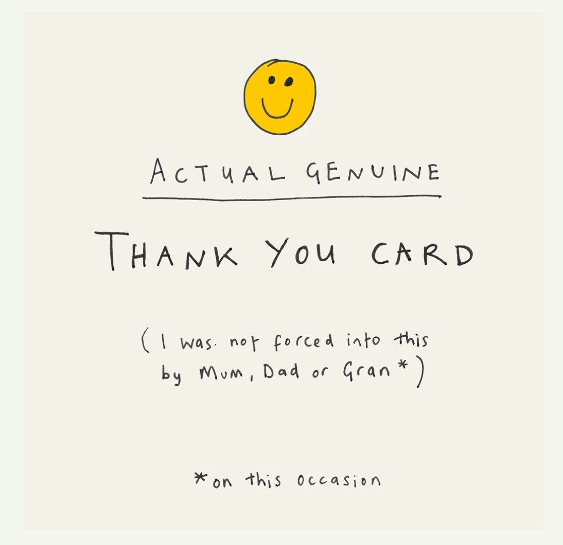 Card - Thank-you (Actual Genuine) by Poet & Painter